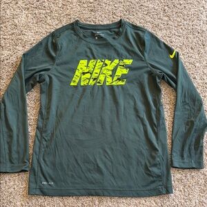 Nike dri fit long sleeve logo tee with mesh vents size large
